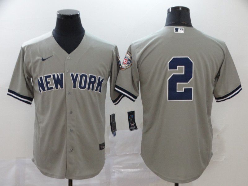 Men New York Yankees #2 No name Grey Nike Game MLB Jerseys->youth mlb jersey->Youth Jersey